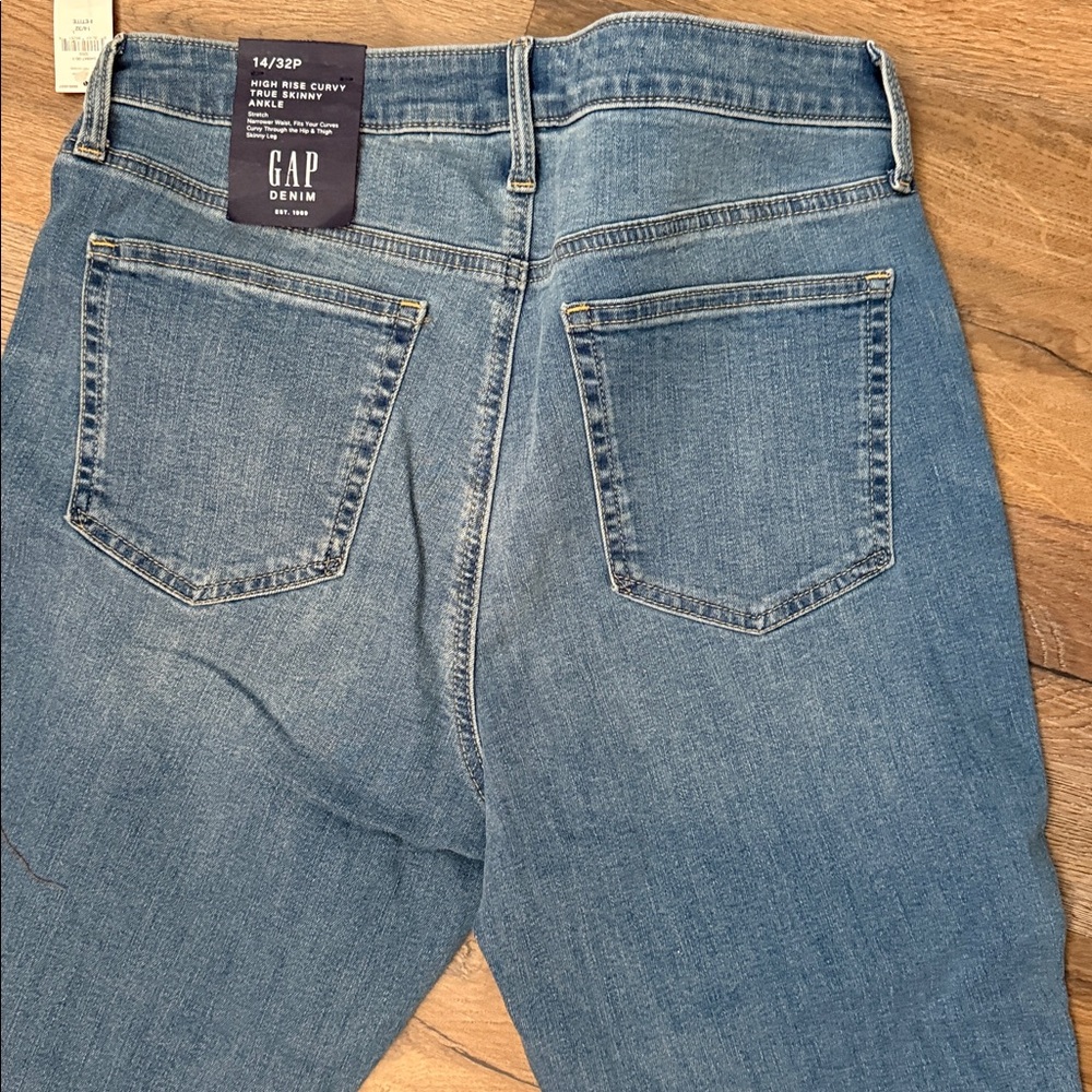 GAP High Rise Curvy True Skinny Ankle Blue Jeans for Women - Picture 13 of 15